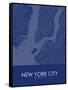 New York City, United States of America Blue Map-null-Framed Stretched Canvas