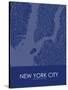 New York City, United States of America Blue Map-null-Stretched Canvas