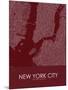 New York City, United States of America Red Map-null-Mounted Poster