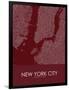 New York City, United States of America Red Map-null-Framed Poster