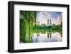 New York City, USA at the Central Park Lake and Upper West Side Skyline.-Sean Pavone-Framed Photographic Print