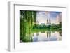 New York City, USA at the Central Park Lake and Upper West Side Skyline.-Sean Pavone-Framed Photographic Print