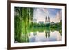 New York City, USA at the Central Park Lake and Upper West Side Skyline.-Sean Pavone-Framed Photographic Print
