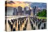 New York City, USA City Skyline on the East River.-Sean Pavone-Stretched Canvas