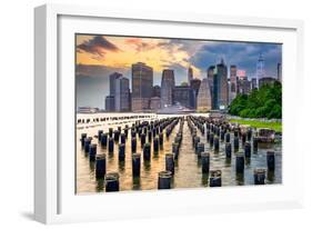 New York City, USA City Skyline on the East River.-Sean Pavone-Framed Photographic Print