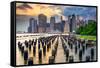 New York City, USA City Skyline on the East River.-Sean Pavone-Framed Stretched Canvas