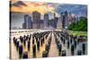 New York City, USA City Skyline on the East River.-Sean Pavone-Stretched Canvas