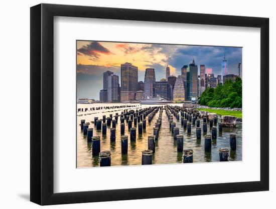 New York City, USA City Skyline on the East River.-Sean Pavone-Framed Photographic Print