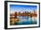 New York City, USA Skyline over East River and Brooklyn Bridge.-SeanPavonePhoto-Framed Photographic Print