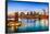 New York City, USA Skyline over East River and Brooklyn Bridge.-SeanPavonePhoto-Framed Photographic Print