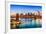 New York City, USA Skyline over East River and Brooklyn Bridge.-SeanPavonePhoto-Framed Photographic Print