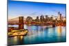 New York City, USA Skyline over East River and Brooklyn Bridge.-Sean Pavone-Mounted Photographic Print