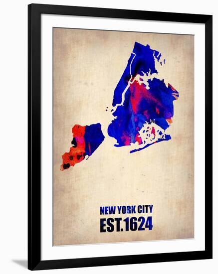 New York City Watercolor Map 1-NaxArt-Framed Art Print