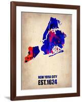 New York City Watercolor Map 1-NaxArt-Framed Art Print