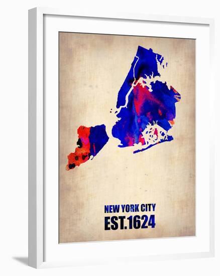 New York City Watercolor Map 1-NaxArt-Framed Art Print