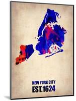 New York City Watercolor Map 1-NaxArt-Mounted Art Print