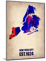 New York City Watercolor Map 1-NaxArt-Mounted Art Print