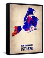 New York City Watercolor Map 1-NaxArt-Framed Stretched Canvas