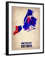 New York City Watercolor Map 1-NaxArt-Framed Art Print