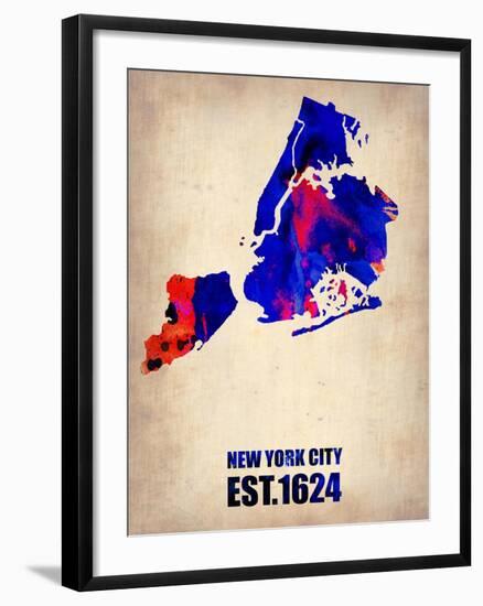 New York City Watercolor Map 1-NaxArt-Framed Art Print