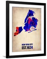 New York City Watercolor Map 1-NaxArt-Framed Art Print