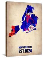 New York City Watercolor Map 1-NaxArt-Stretched Canvas