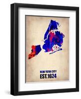 New York City Watercolor Map 1-NaxArt-Framed Art Print