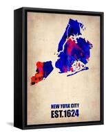 New York City Watercolor Map 1-NaxArt-Framed Stretched Canvas