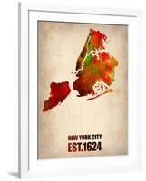 New York City Watercolor Map 2-NaxArt-Framed Art Print