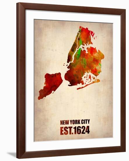 New York City Watercolor Map 2-NaxArt-Framed Art Print