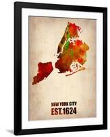 New York City Watercolor Map 2-NaxArt-Framed Art Print