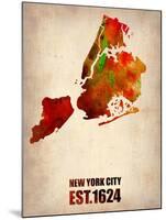 New York City Watercolor Map 2-NaxArt-Mounted Art Print