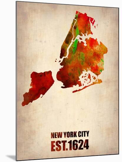 New York City Watercolor Map 2-NaxArt-Mounted Art Print