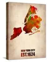 New York City Watercolor Map 2-NaxArt-Stretched Canvas