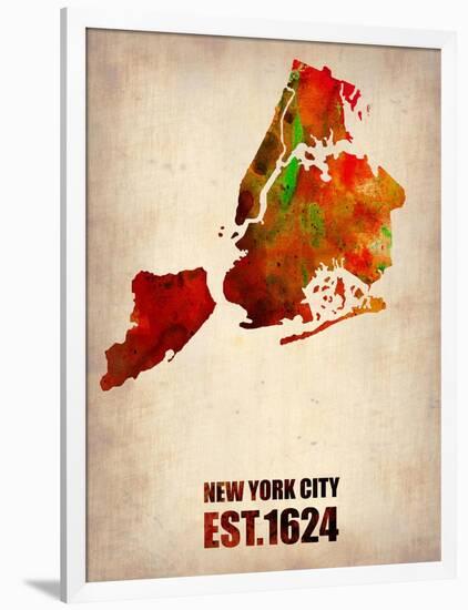 New York City Watercolor Map 2-NaxArt-Framed Art Print