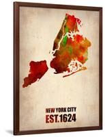 New York City Watercolor Map 2-NaxArt-Framed Art Print