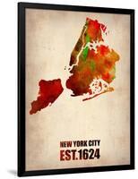 New York City Watercolor Map 2-NaxArt-Framed Art Print