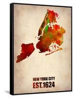 New York City Watercolor Map 2-NaxArt-Framed Stretched Canvas