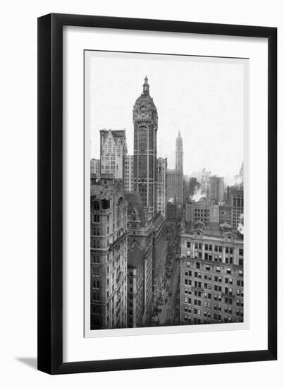 New York City with Singer Tower, 1911-Moses King-Framed Art Print