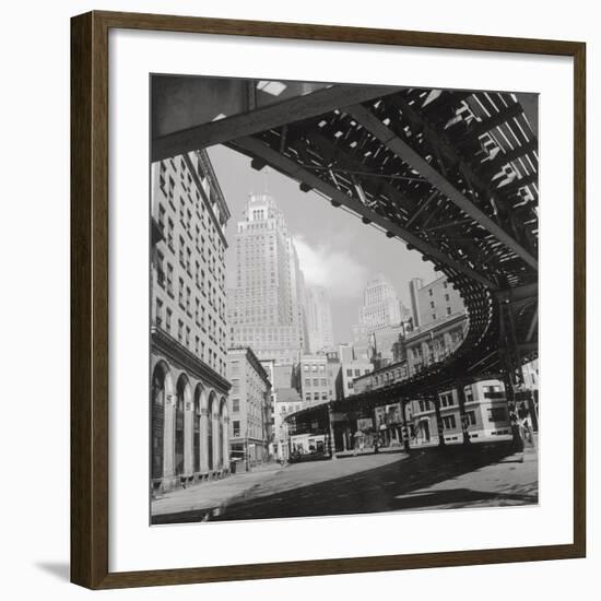 New York Cityscape, Sunday-The Chelsea Collection-Framed Giclee Print