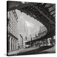 New York Cityscape, Sunday-The Chelsea Collection-Stretched Canvas