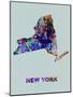 New York Color Splatter Map-NaxArt-Mounted Art Print