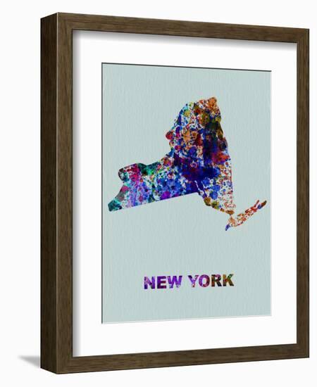 New York Color Splatter Map-NaxArt-Framed Art Print