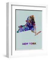 New York Color Splatter Map-NaxArt-Framed Art Print