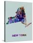 New York Color Splatter Map-NaxArt-Stretched Canvas