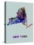 New York Color Splatter Map-NaxArt-Stretched Canvas