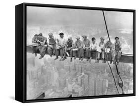 New York Construction Workers Lunching on a Crossbeam-null-Framed Stretched Canvas