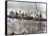 New York Construction Workers Lunching on a Crossbeam-null-Framed Stretched Canvas