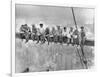 New York Construction Workers Lunching on a Crossbeam-null-Framed Photographic Print