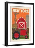 New York - Country - Woodblock-Lantern Press-Framed Art Print